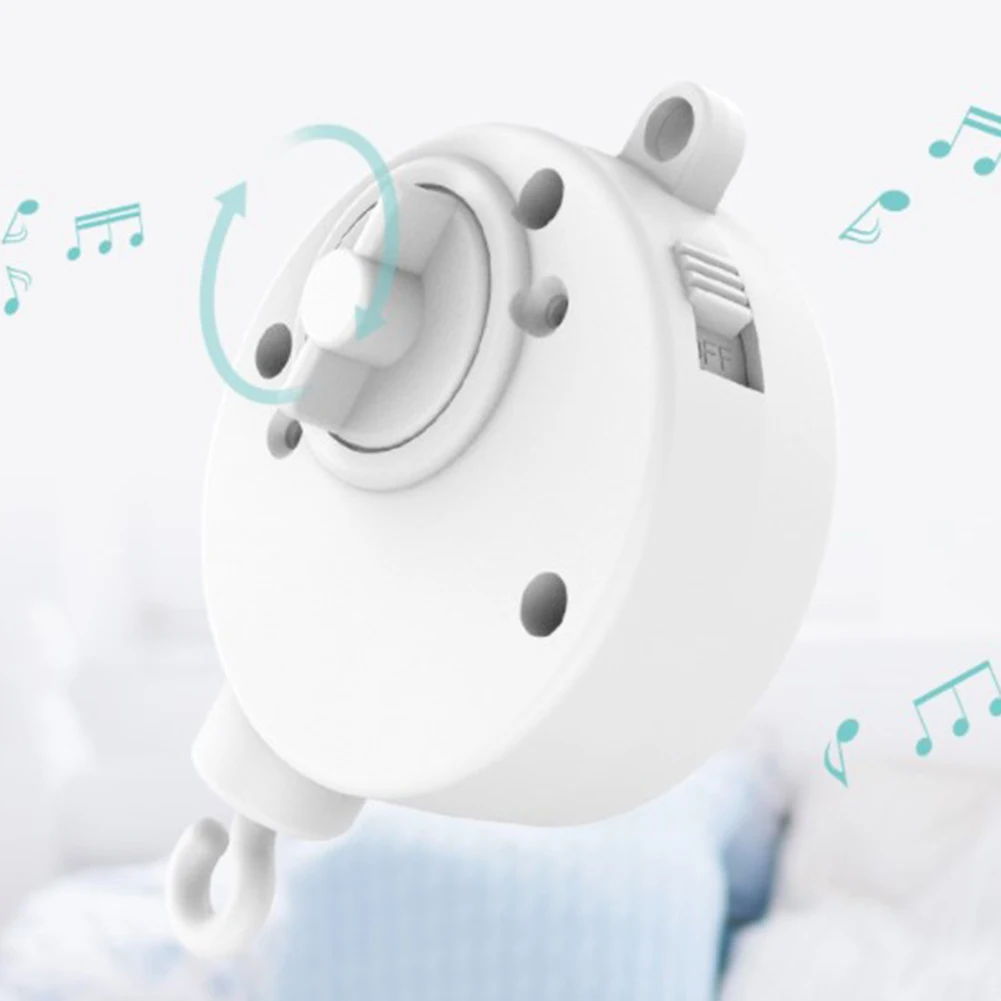 DIY Infant Bell Music Box baby Lullaby for Baby Cot Mobile Crib Bed Hanging Toy with Rotary Hook Pause Function Lovely Melody