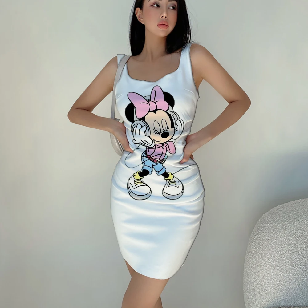 New Women's Summer Casual Sleeveless Sexy Tight Dress Slim Comfortable Fashion Women's Cartoon Print Dress