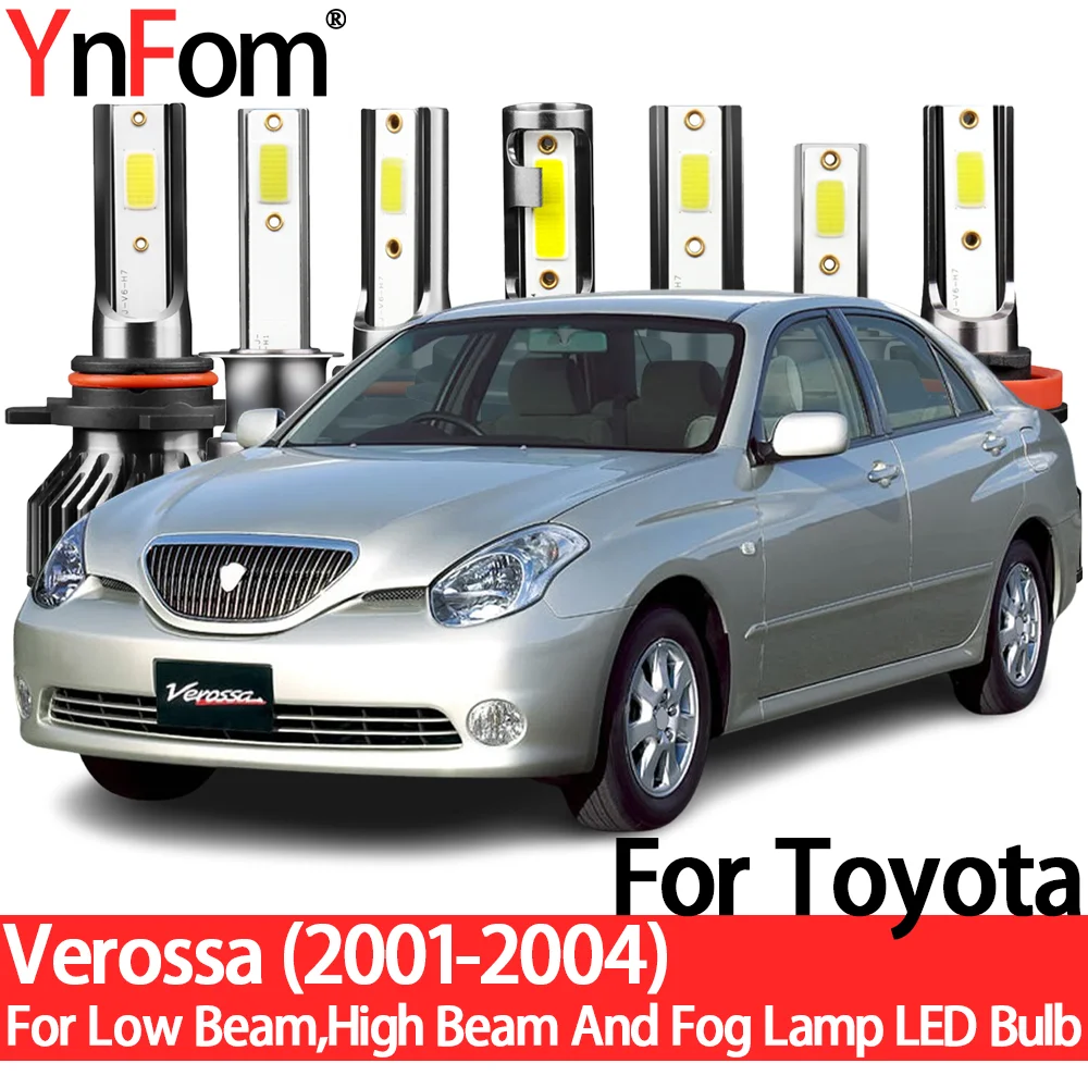 YnFom per Toyota Verossa X110 X115 2001-2004 Kit di lampadine per fari a LED speciali per anabbaglianti, abbaglianti, fendinebbia, accessori per auto