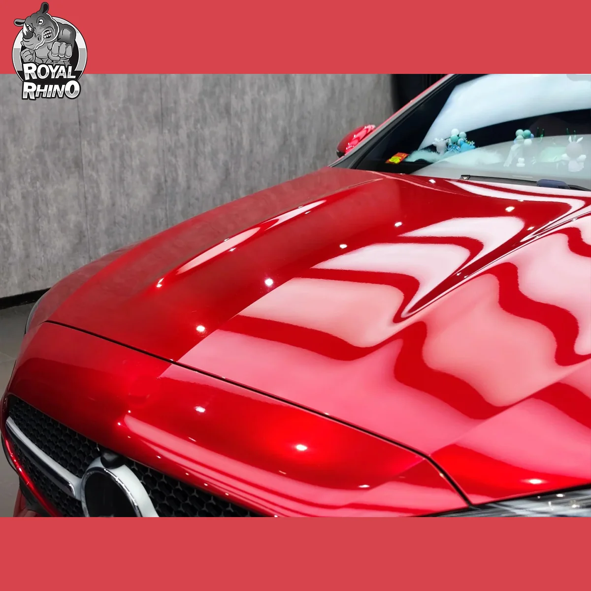 PET Liquid cherry red Car Wrap Film car wrapping film vinyl Stickers Glossy car wrap vinyl film 1.52*18M