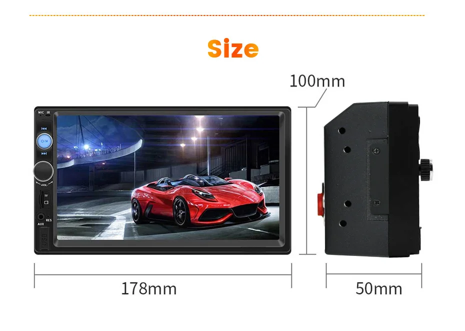 MEKEDE 2 Din Autoradio Universal Autoradio Multimedia MP5 Player 2DIN Carplay Android Auto Stereo USB 7 zoll Touchscreen audio – Detail 4