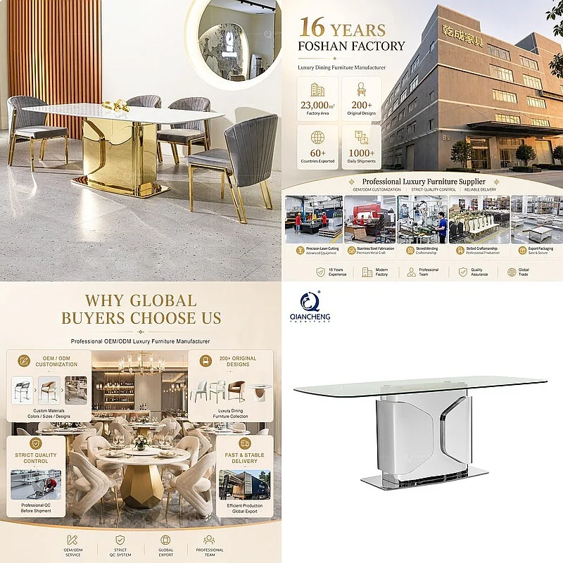 Modern Luxury Marble Rectangle Dining Table for Hotel Project Contract Restaurant Furniture