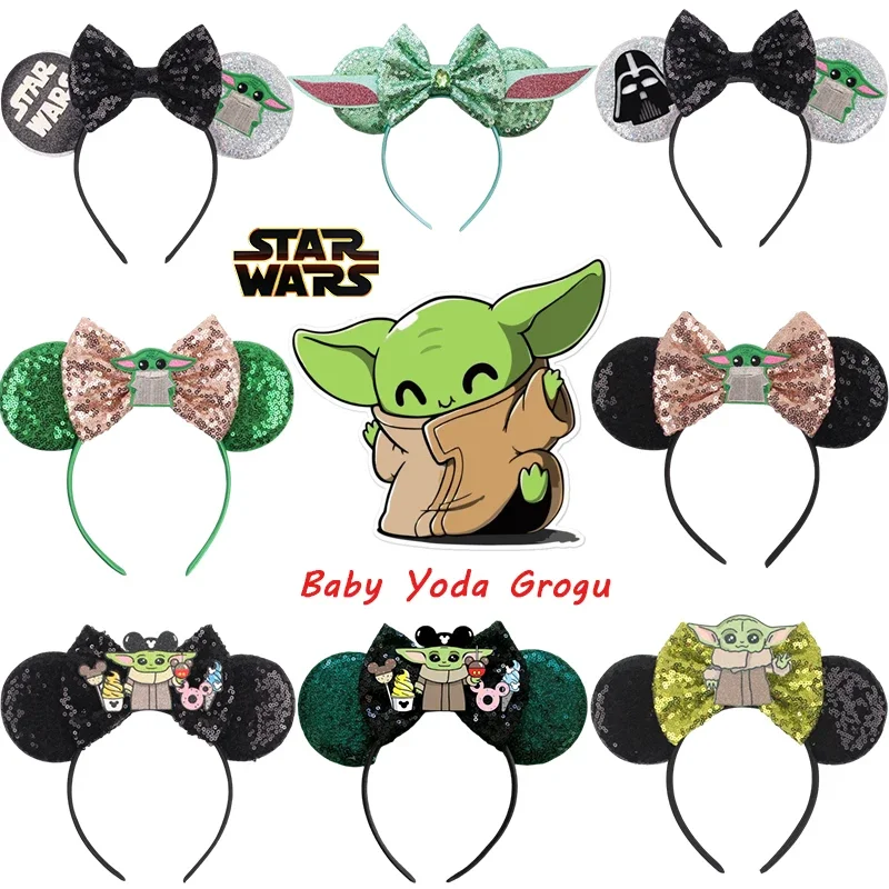 Disney Grogu Baby Master Yoda Headbands For Women STAR WARS Ears Hairband Girls Mandalorian The Child Hair Accessories Kids Gift