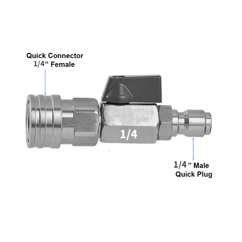 High Pressure Washer Ball Valve Kit With 3/8 or 1/4 Inch Quick Connect Plug for Power Car Wash Pump Hose Switch 4500 PSI