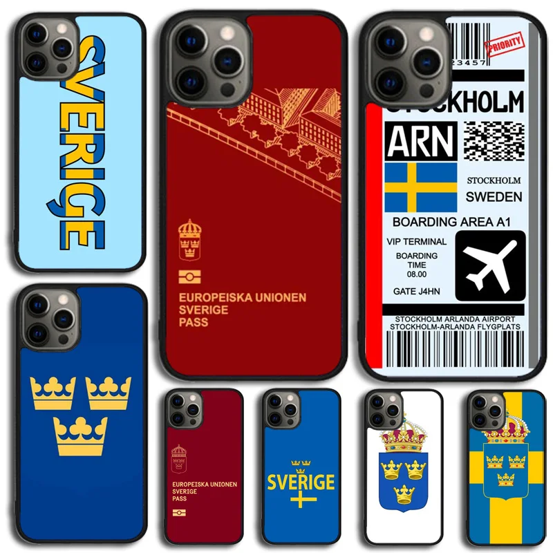 Schweden Pass Handy hülle für iPhone 14 15 16 13 12 Mini Max Abdeckung für Apple iPhone 11 Pro Max 6 8 7 plus Se2020 Coque