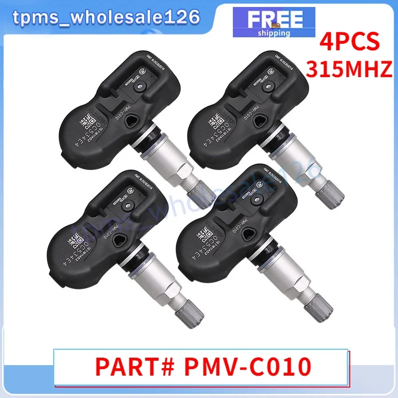 4PCS Tire Pressure Sensor PMV-C010 42607-52020 For 2015-2017 Lexus ES300h NX200t 2014-2016 Toyota Avalon Highlander TPMS 315MHZ