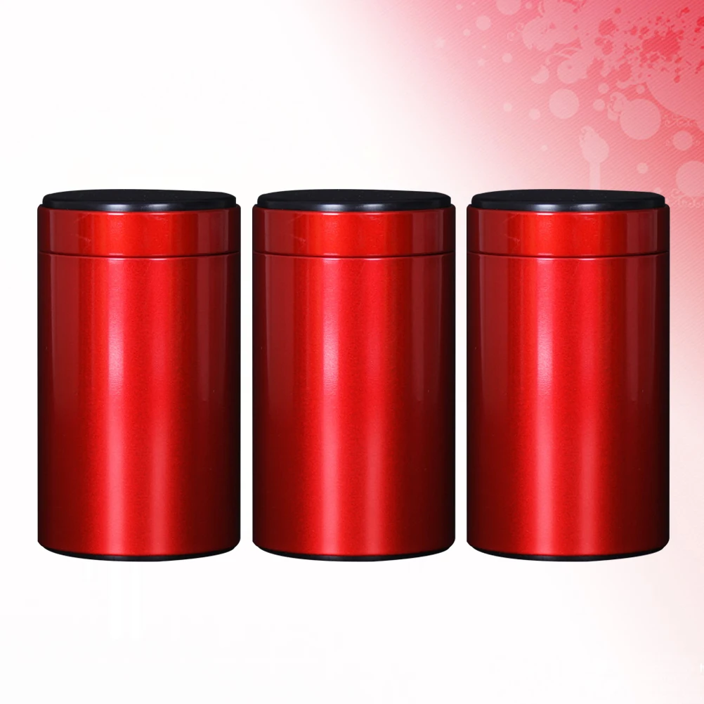 

Sealed Tinplate Canisters Airtight Food Storage Containers for Tea Coffee Beans Sugar Snacks Red Compact Kitchen Home Use Gift