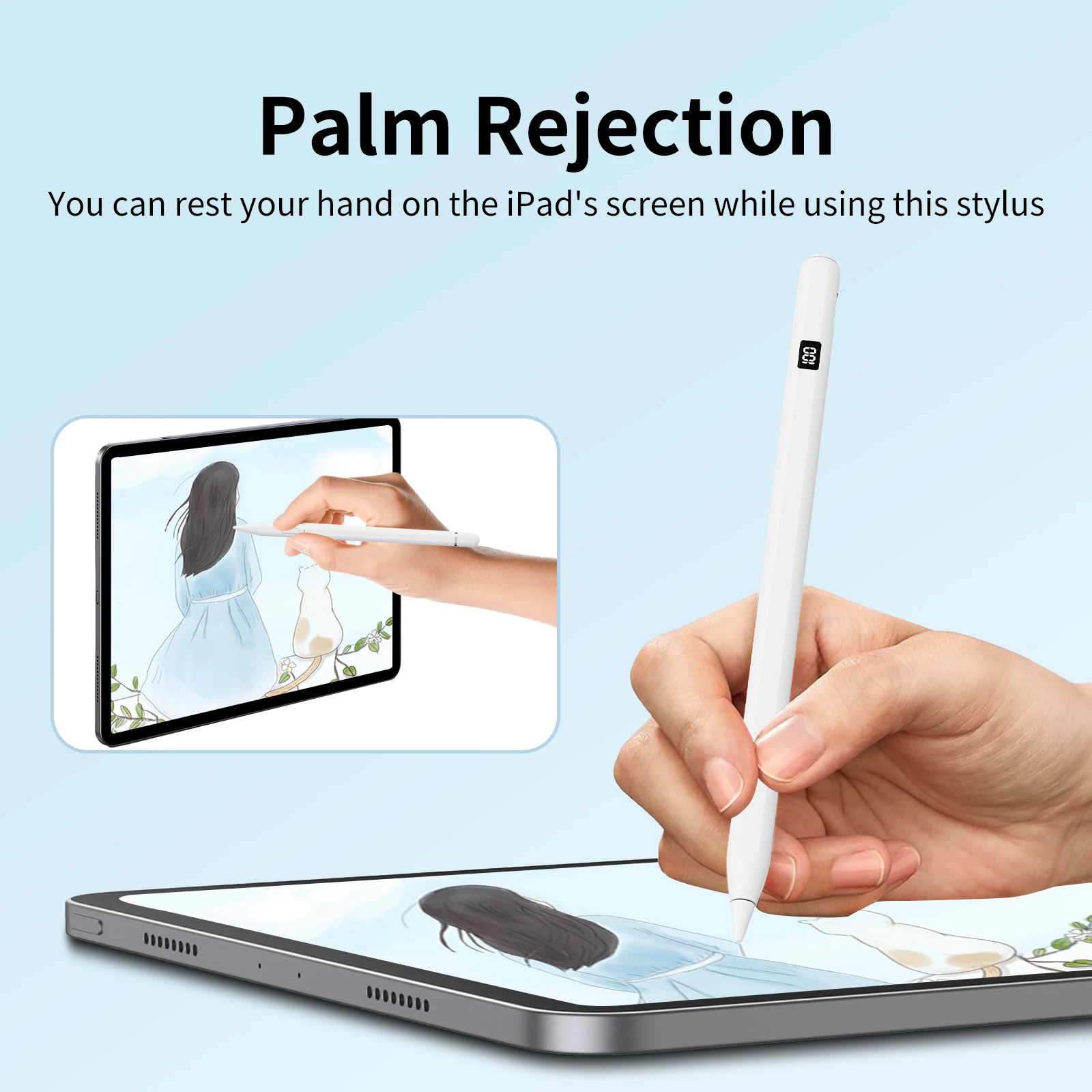 Magnetic Fast Charge Capacitive Stylus Pencil for Apple iPad with Palm Rejection & Tilt Sensitivity for Type C Charging Port #6