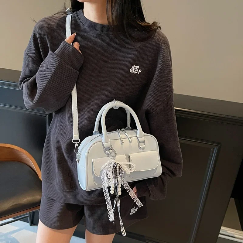 الكورية نمط المتخصصة تصميم سعة كبيرة صيف 2025 بوسطن حقيبة يد نسائية حقيبة البولينج حقيبة كتف محمولة متعددة الاستخدامات بوليست