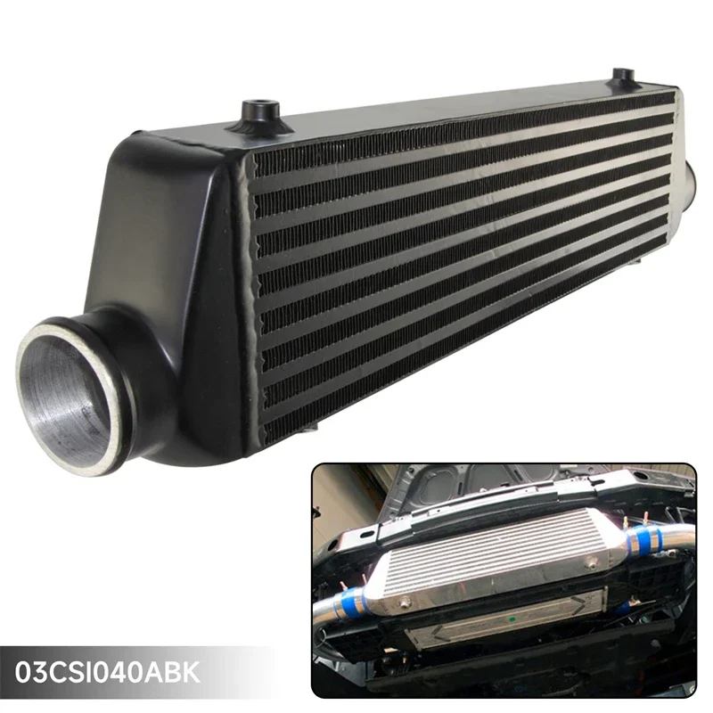 Black/Silver Universal Bar&Plate Front Mount Intercooler 550*140*64 FMIC 2.5