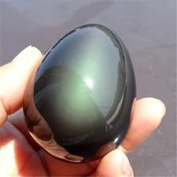 Natural Rainbow Black Obsidian Palmstones Feng Shui eggs Gemstone Healing Energy For Home Decoration Reiki Stones