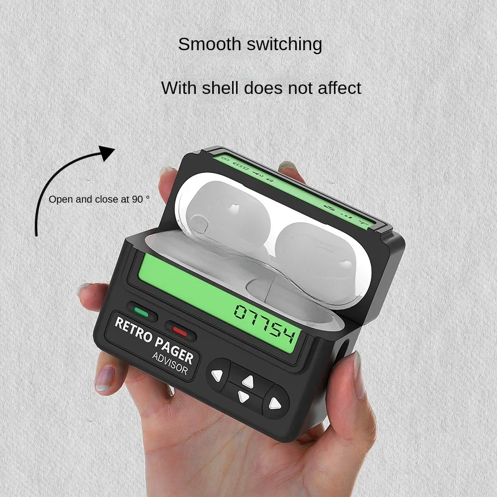 Protective Cover Suitable for AirPods Pro / Pro 2 Retro style BB Machine Earphone Case Liquid Silicone Protective Shell