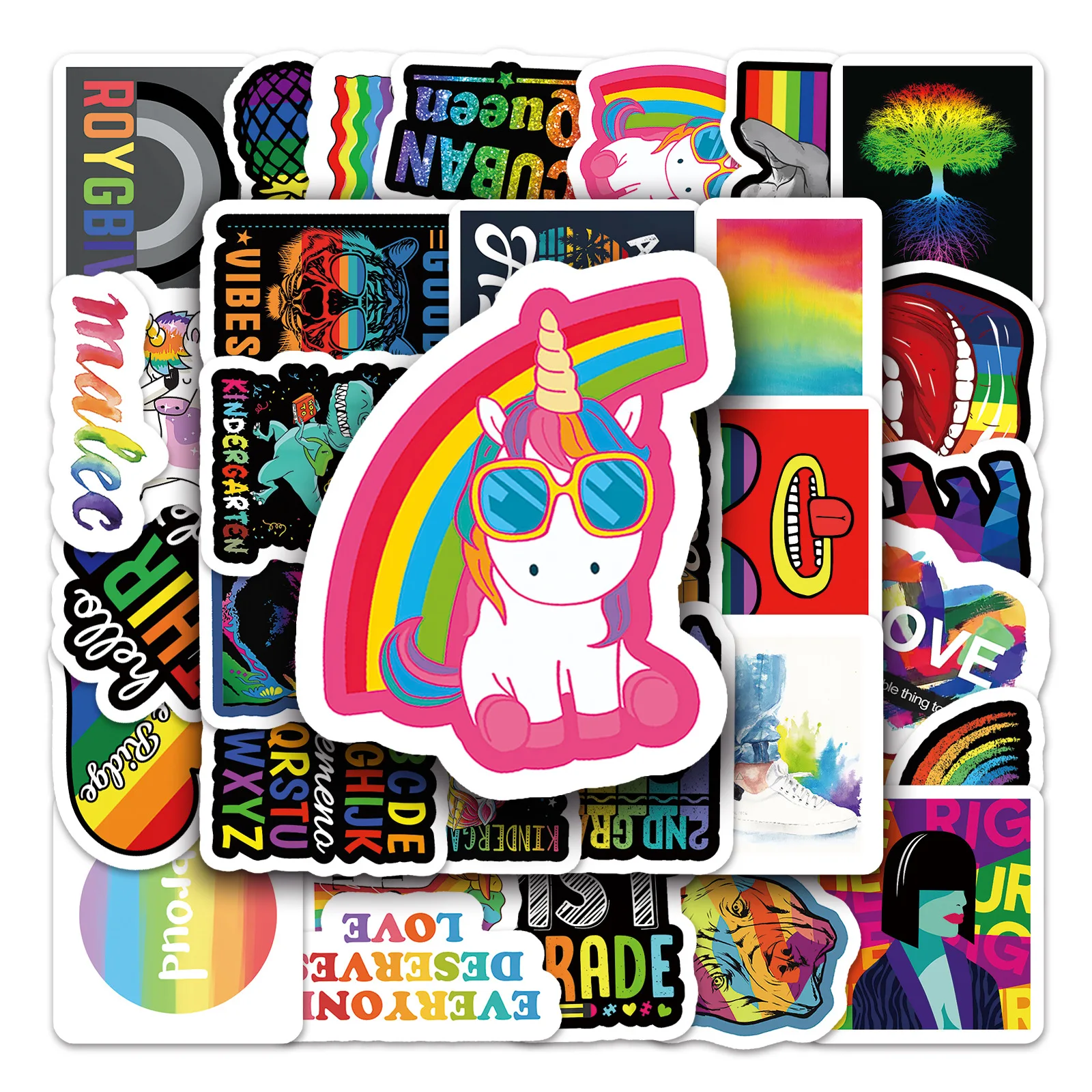 50Pcs Cartoon Colorful Series Graffiti Stickers Suitable for Laptop Helmets Desktop Decoration DIY Stickers Toys Wholesale