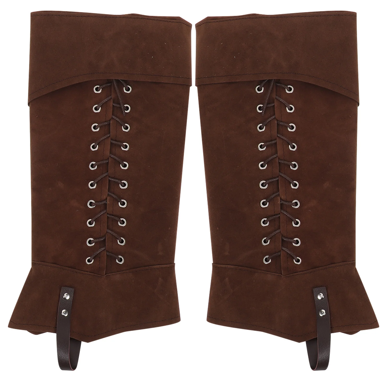 

1Pair Brown Boot Covers Medieval Men Renaissance Cosplay Pirate Viking Knight Leg Gaiters Costume Footwear Accessories
