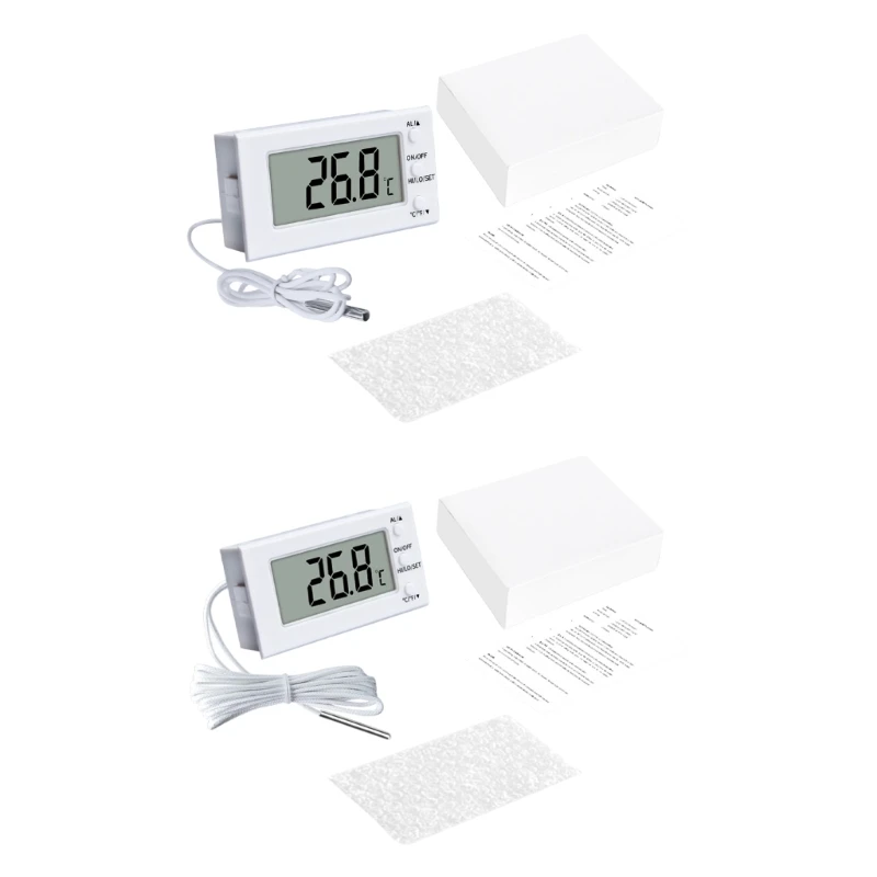 Digital Thermometers with Long Probe High Low Temperature Alarm -50 to 100℃/-50 to 300℃ Temperature Meter Battery DropShipping