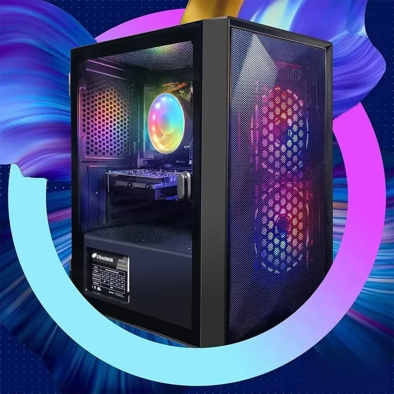 HOME.HOME.PC desktop da gioco precostruito, AMD Radeon RX 550 4G GDDR5, Core I5 3,3 Ghz fino a 3,7 Ghz, 16G Ram, SSD 512G, WiFi