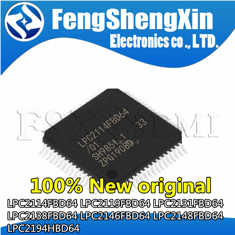 1pcs 100% New LPC2114FBD64 LPC2119FBD64 LPC2131FBD64 LPC2138FBD64 LPC2146FBD64 LPC2148FBD64 LPC2194HBD64 QFP Microcontroller