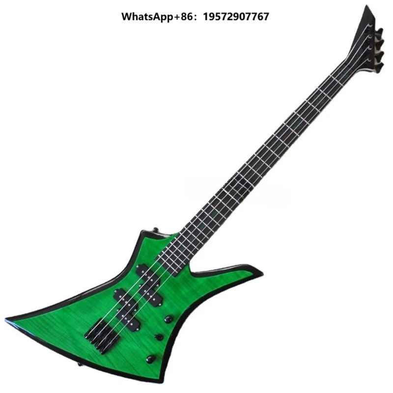 Wholesale Electric Bass Guitar Unusual Shape Electric bass 4 strings Bass Guitar Flame Maple Veneer