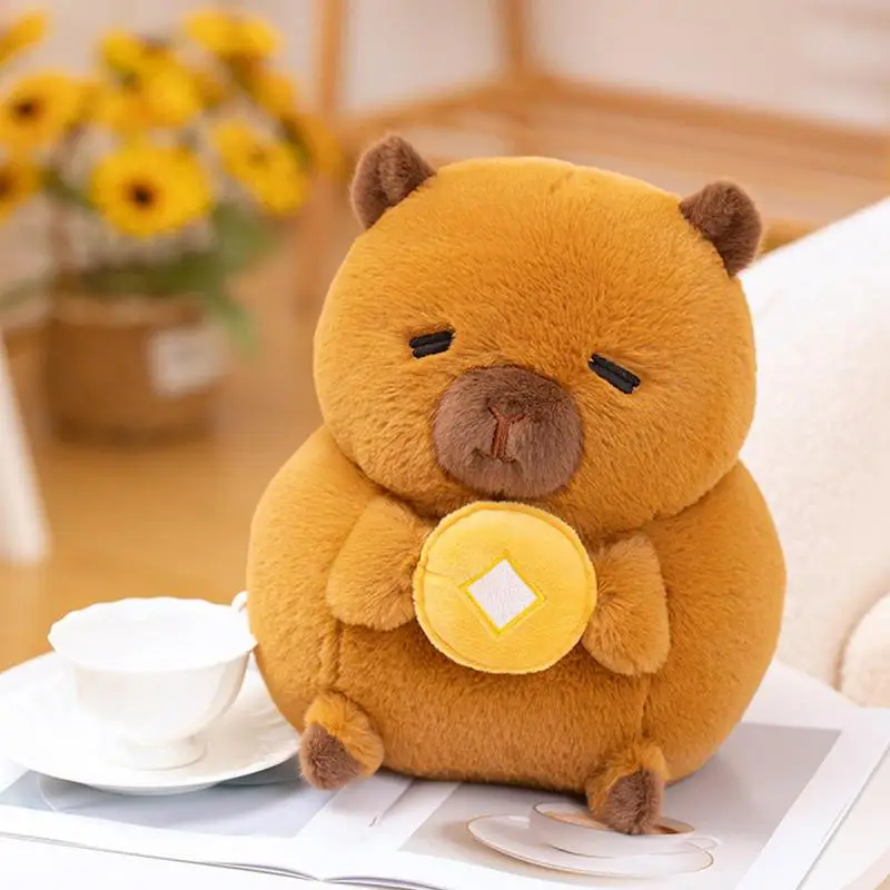 Capybara Stuffed Pillow Cartoon Stuffed Pillow Doll Decor Plush Animal Toy with Rich Expression for Living Room Kid's Room Car