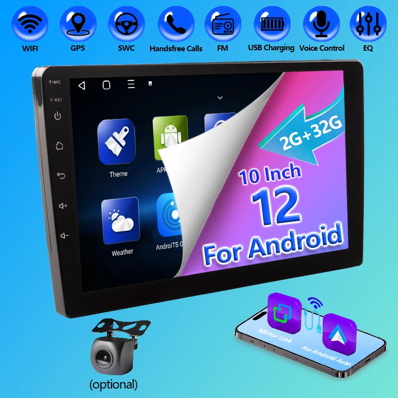 

Android 10/11/12/13 Universal Car Radio 9/10 in Rearview Camera Multimedia Video Player Carplay Wireless Touchscreen Autoradio