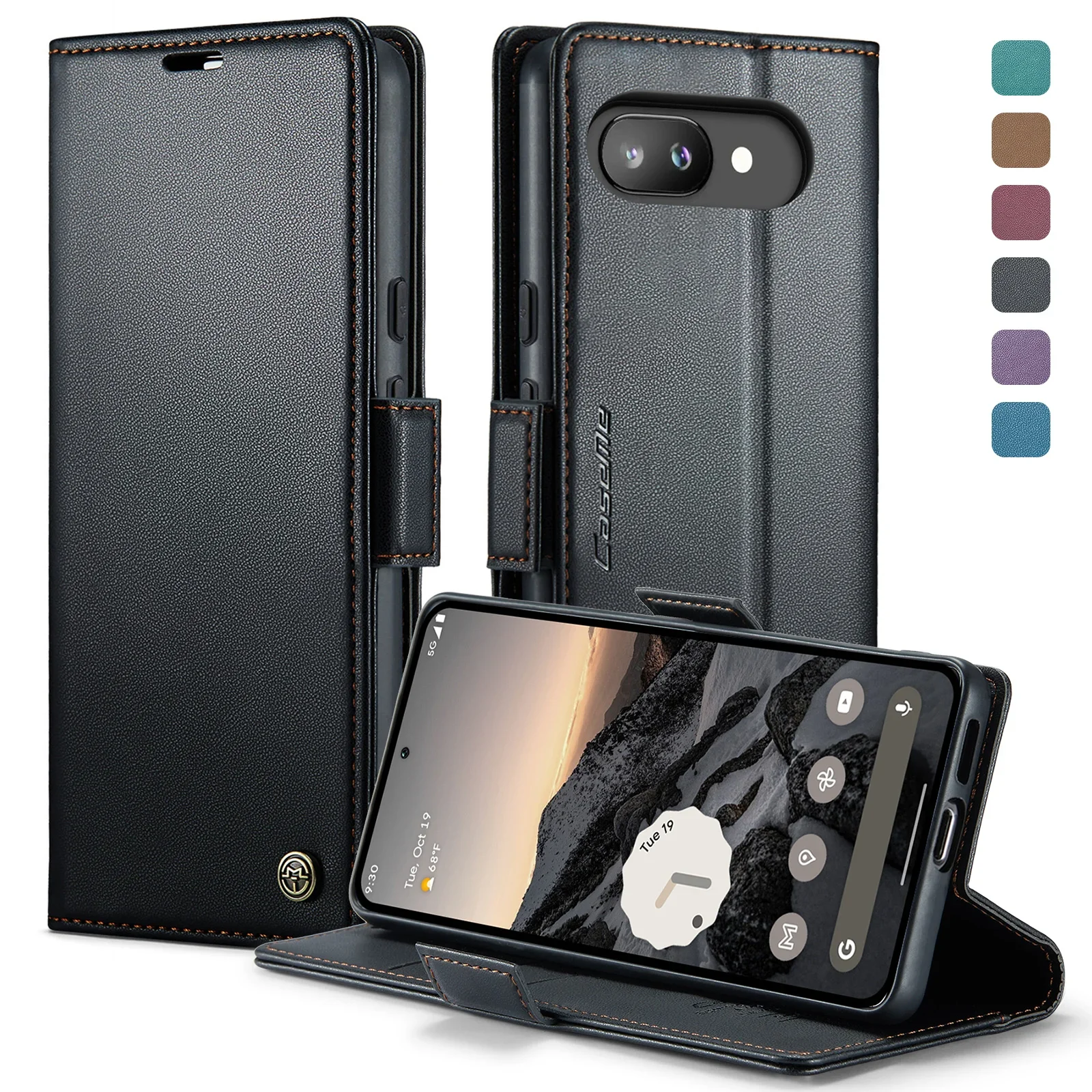 

Caseme-023 RFID Blocking Wallet Case For Google Pixel 7 8 8A 8Pro 9 9A 9ProXL Book Leather Card Pocket Money Bag Magnetic Cover