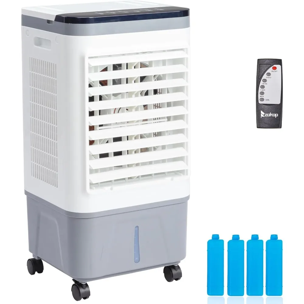 

Swamp Cooler with Remote & 12H Timer, 461CFM Evaporative Air Cooler w/ Water Tank, Portable 3-IN-1 Air Conditioner