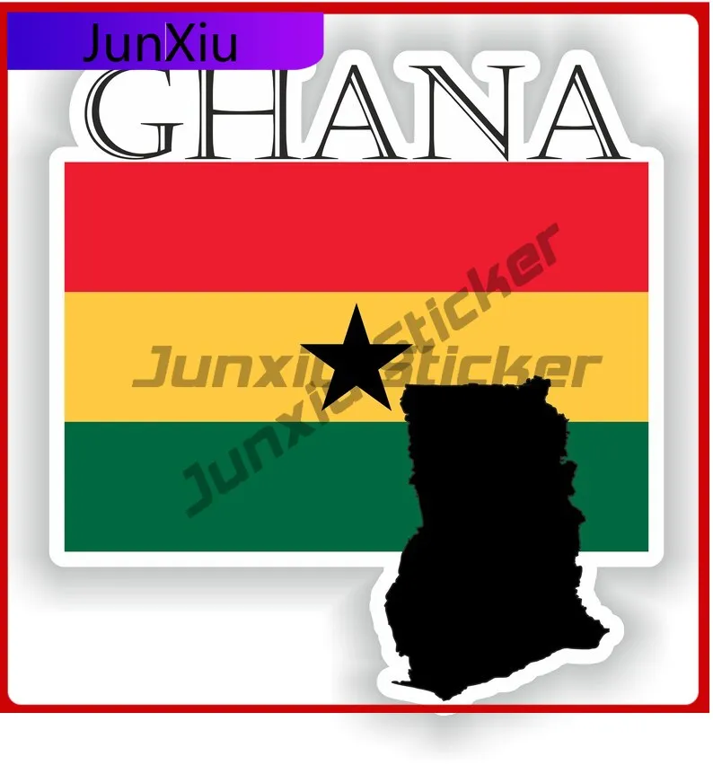 

Ghana Flag Map Motorcycle Stickers Funny Car Decoration Waterproof Styles Refit Decorative Decals For Suv Window Camping Laptop