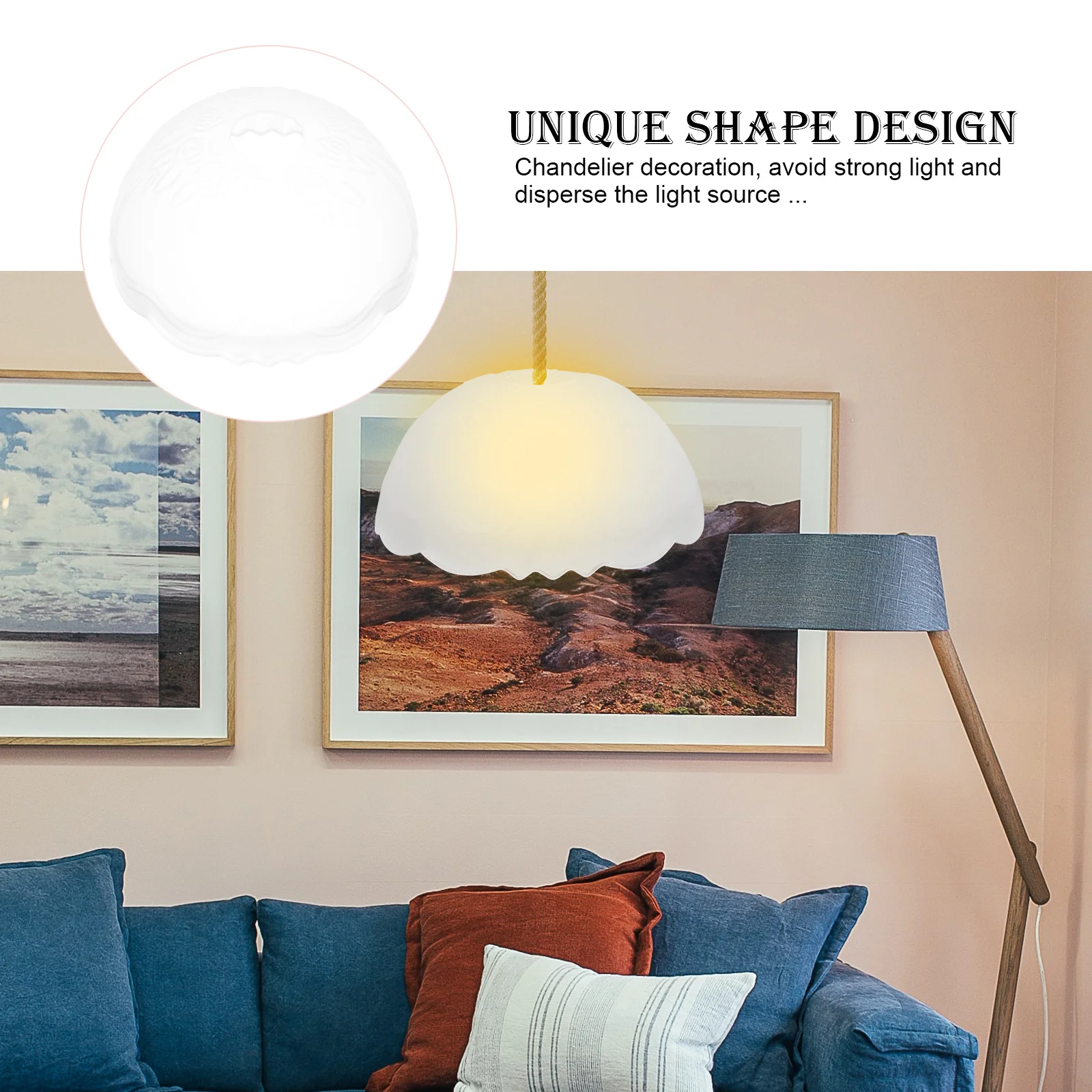 

1Pcs Simple Frosted Glass Lampshade Dustproof Decorative Table Chandelier Use Glass Light Cover Lamp Cover Lamp Lampshade