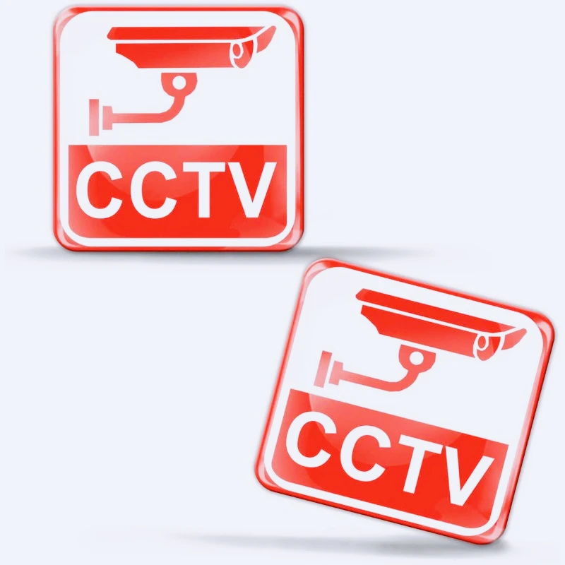 

New Gel Silicone Stickers Decals Warning Signs Alarm CCTV Camera Video Security Safety Surveillance Operation 15cm PVC KK