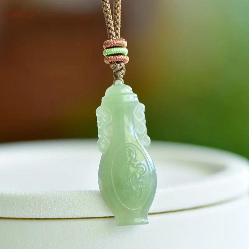 CYNSFJA New Real Certified Natural Hetian Nephrite Unisex Lucky Amulets Peace Wealth Jade Pendant Charms High Quality Bless Gift