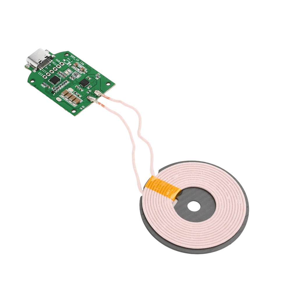 Transmisor de carga inalámbrico de alta potencia de 15W, módulo Universal, interfaz tipo C de entrada DC5V/9V/12V