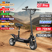 BOYUEDA Q7Pro Electric Scooters 3200W Dual Motor 52V19Ah Hydraulic Brake 10-inch All-Terrain Quiet Tires for Adults fold Scooter