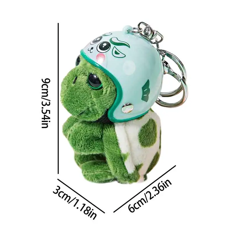 Llavero de peluche de tortuga con casco, muñeco de cocodrilo de peluche de dibujos animados, colgante de llavero, adorno de coche de Animal, mochila, amuleto, regalos para niños