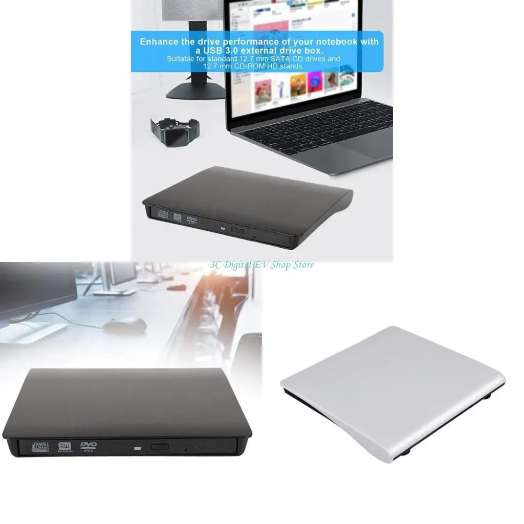 محرك أقراص DVD خارجي E74D، مشغل محرك أقراص مضغوطة محمول USB لأجهزة الكمبيوتر المحمول DVD ROM لـ Burne #1