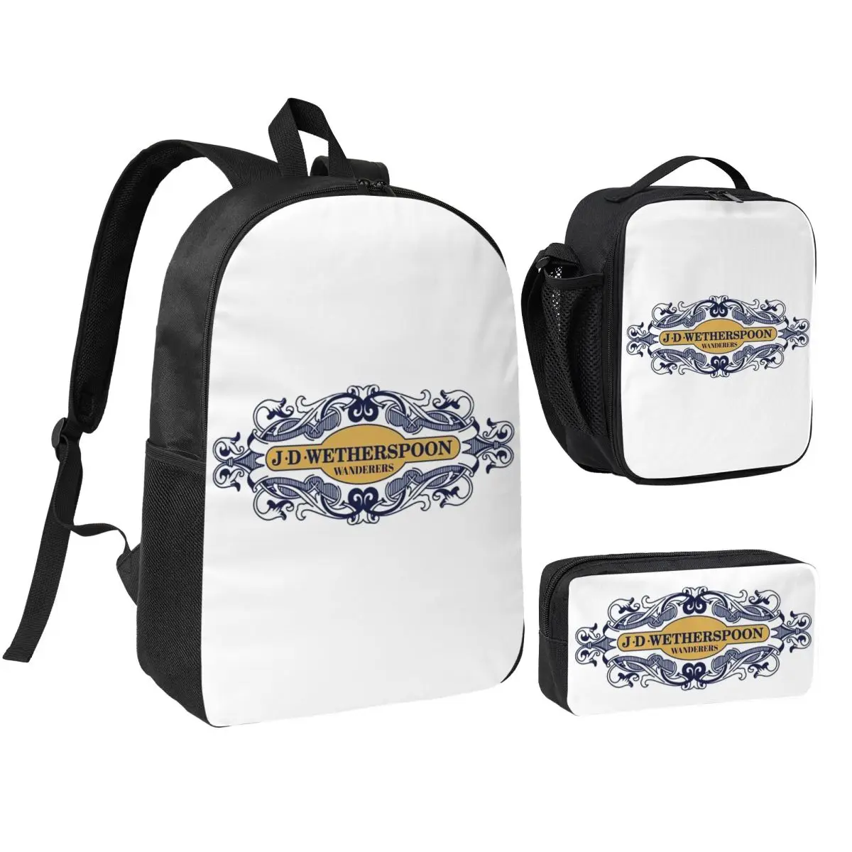 Wetherspoon Wanderers Shirt Backpack Boys Girls BookBag School Bag Shoulder Bags 3ps Insulated Lunch Bag Pencil Case