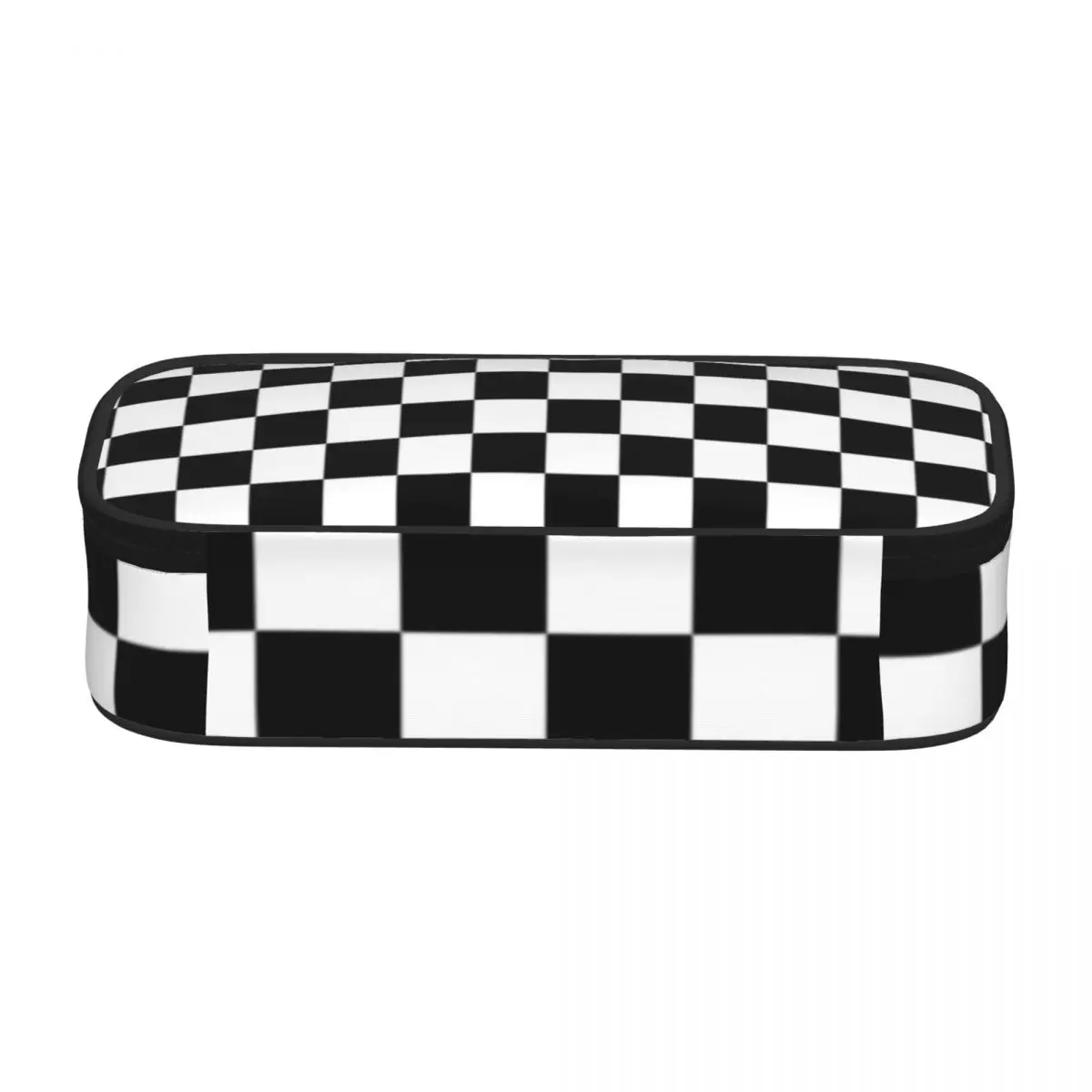 Black Checkerboard Pencil Case Classic Black and White Checker Boy Girl Elementary School Zipper Pencil Box Big Fashion Pen Bag