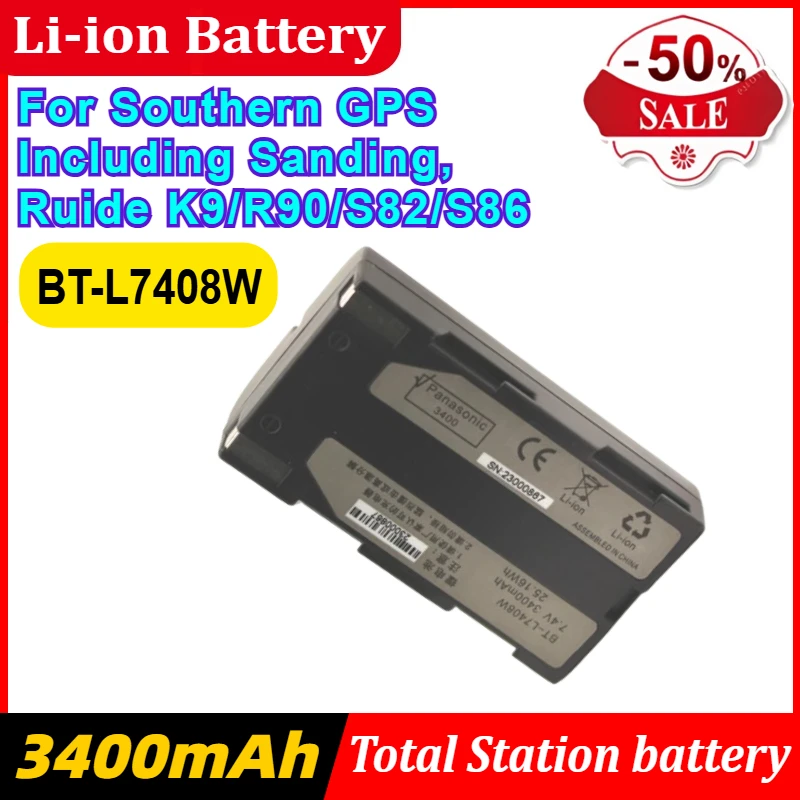 

3400mAh BT-L7408W BT-L7408W Battery for Southern GPS Including Sanding, Ruide K9/R90/S82/S86 High-Quality Lithium Battery