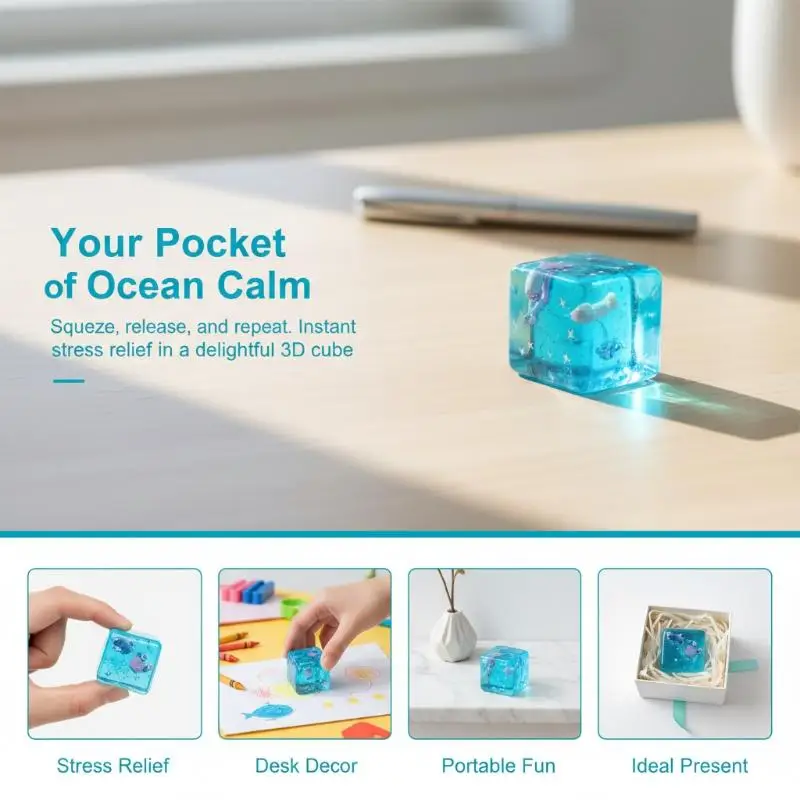 3D Ocean Series Squishy Adult Stress Sensory Toy For Stress Anxiety Relief Toys