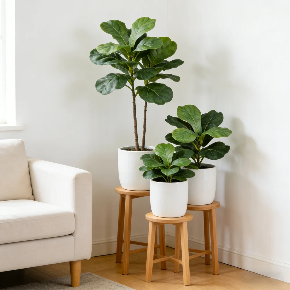 38-70 cm künstliche Banyan-Pflanzen, künstlicher Ficus-Baumzweig, realistische tropische Kunstpflanzenblätter aus Kunststoff für die Dekoration von Haus, Geschäft und Garten – Detail 3