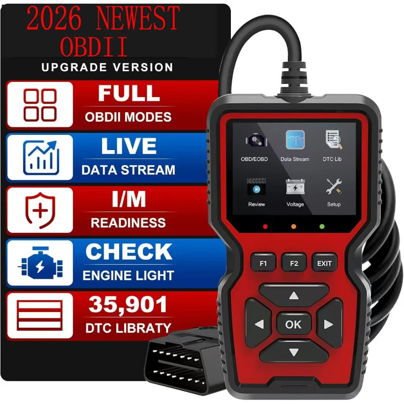 

OBDII V519 Multi-functional on Board Diagnostic Tool Handheld Car Scanning Diagnostic Tool Voltage Detection Code Reader- USB