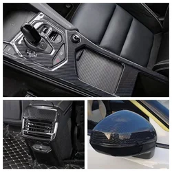 Fit For Geely LYNK&CO 01 2021-2024 Auto parts Carbon Silver rearview mirror/shift frame/rear outlet frame sticker