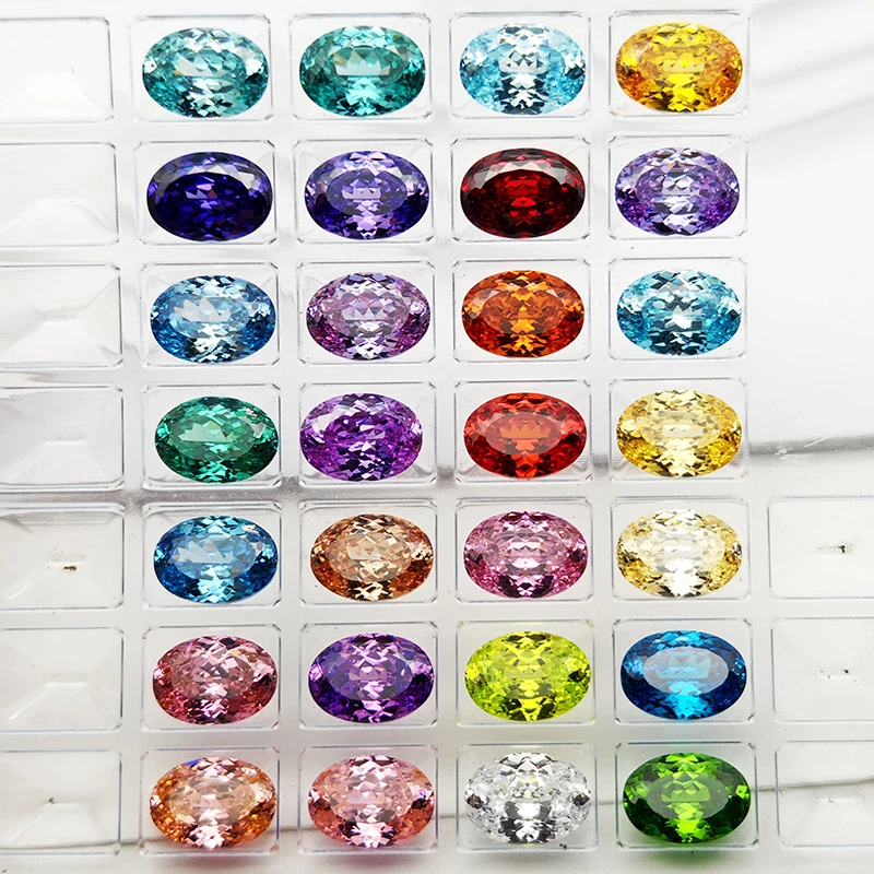 New Colors Oval 100 Faceted Cut Cubic Zirconia Lab Zircon CZ 4K Cutting 5A+ Quality for Jewelry Making