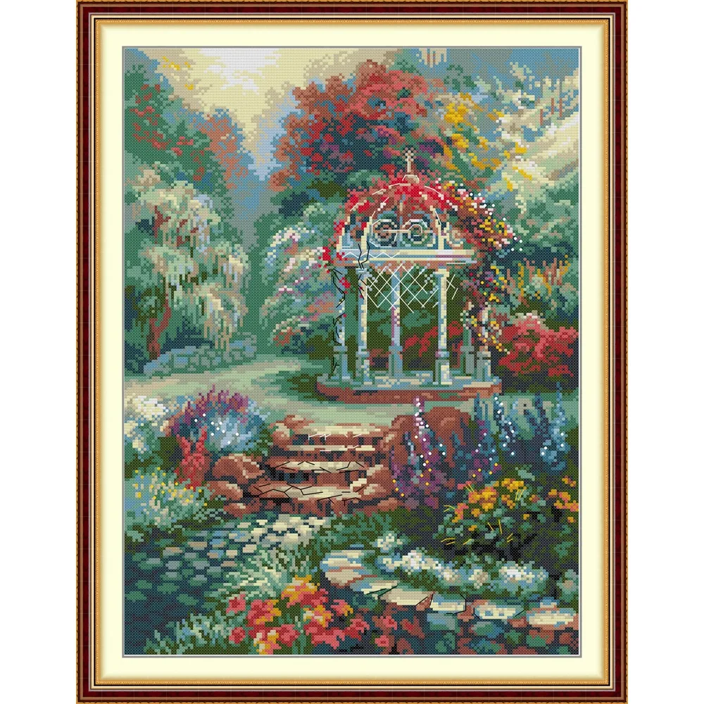 

Новый набор для вышивания крестиком Joy Sunday, 11/14/16CT, простой узор, ткань Аида, набор для вышивания - Садовый павильон