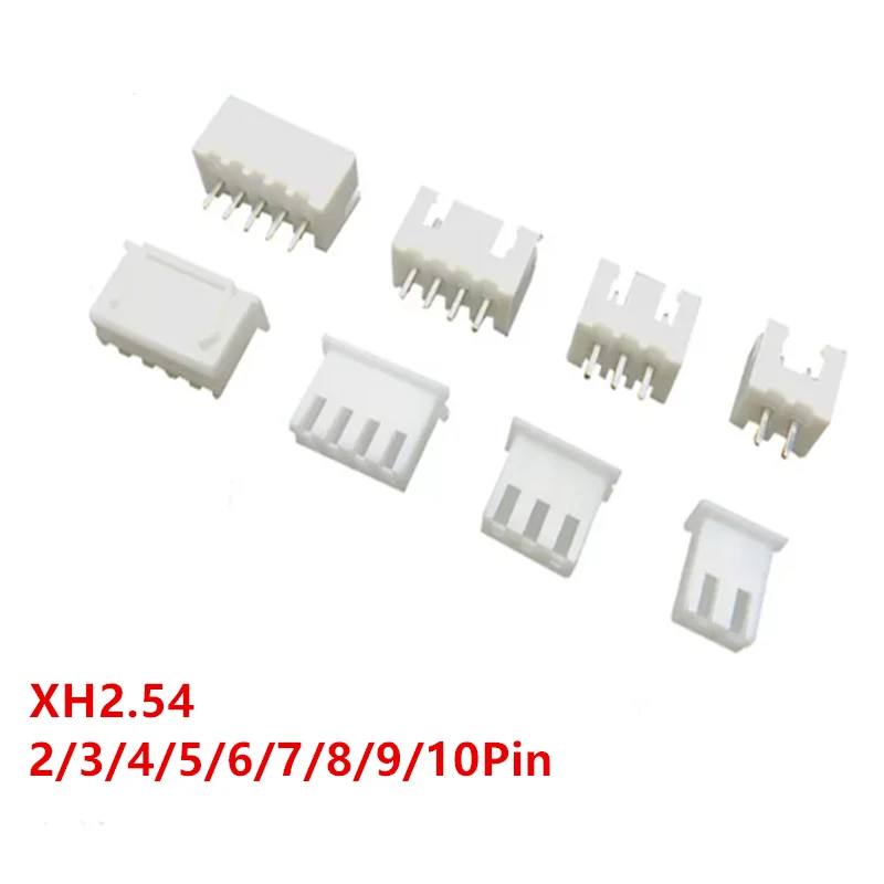 100Pairs(200Pcs) JST XH 2.54mm 2/3/4/5/6/7/8/9/10 Pin Male Plug + Female Socket Housing JST Wire Connectors Adaptor XH 2.54 2p