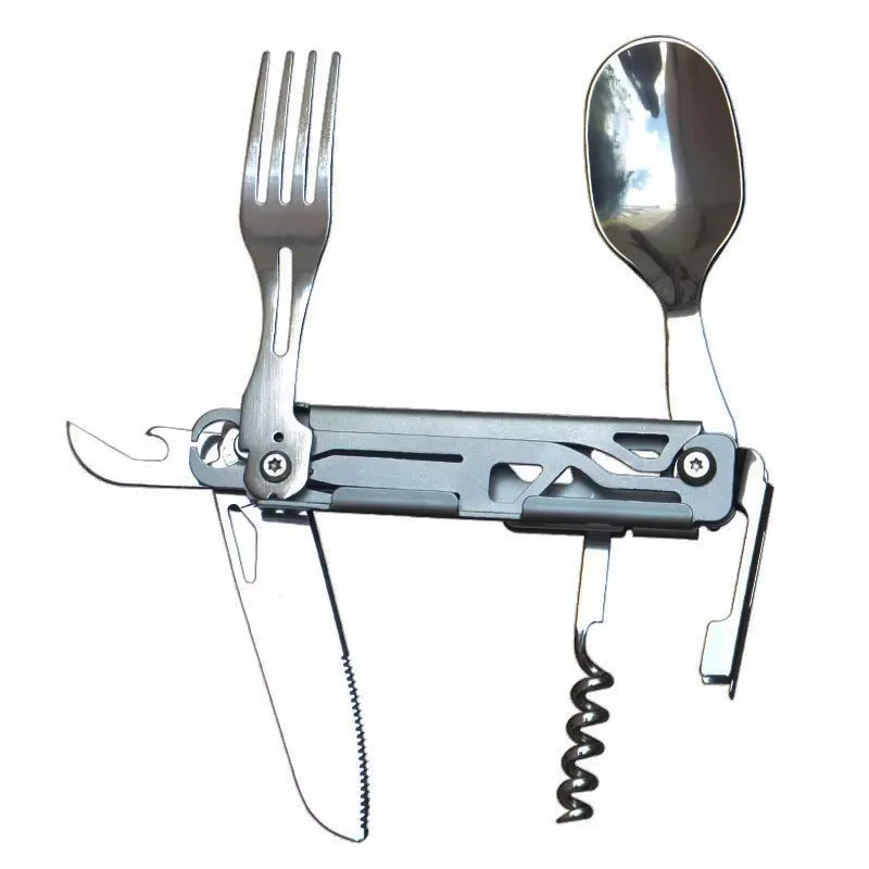 Camping Cutlery Set Stless Steel Detachable Spoon Fork Knife Combo Travel Dinnerware