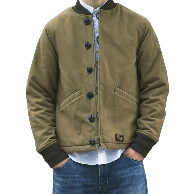 Japanese Vintage Army Tac Collar Cotton Coat Men Winter New M43 Jacket Thick Outdoor Camping Hiking Combat Cardigan Coats