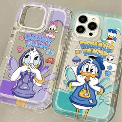 Disney Donald Daisy Duck Clear Case for iPhone 15 14 13 12 11 Pro Max XR XS X 8 7 6 6S Plus SE 2020 Shockproof Silicone Cover