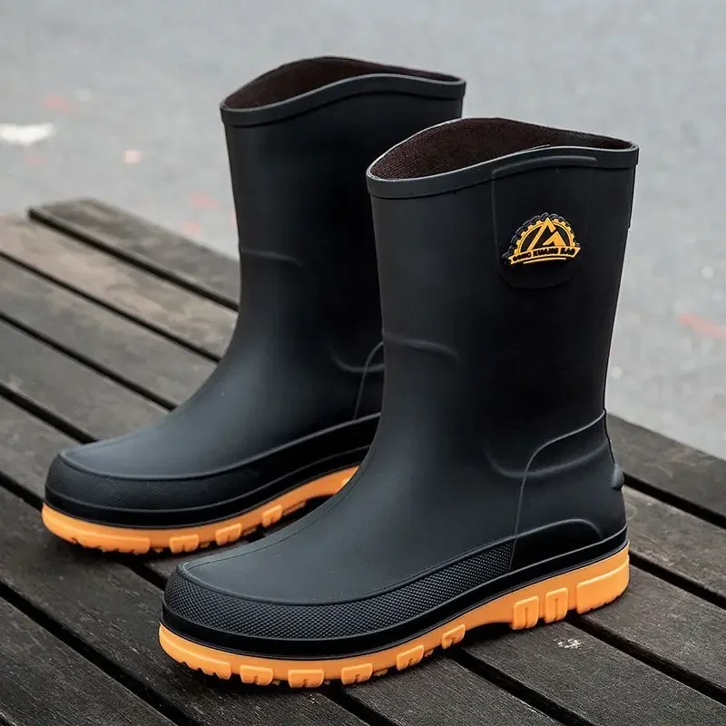 Warm Biker Motorcycle Rain Boots for Men Silicone Winter Man Shoes Designer Galoshes City Water Adult 2024 High Quality on Offer