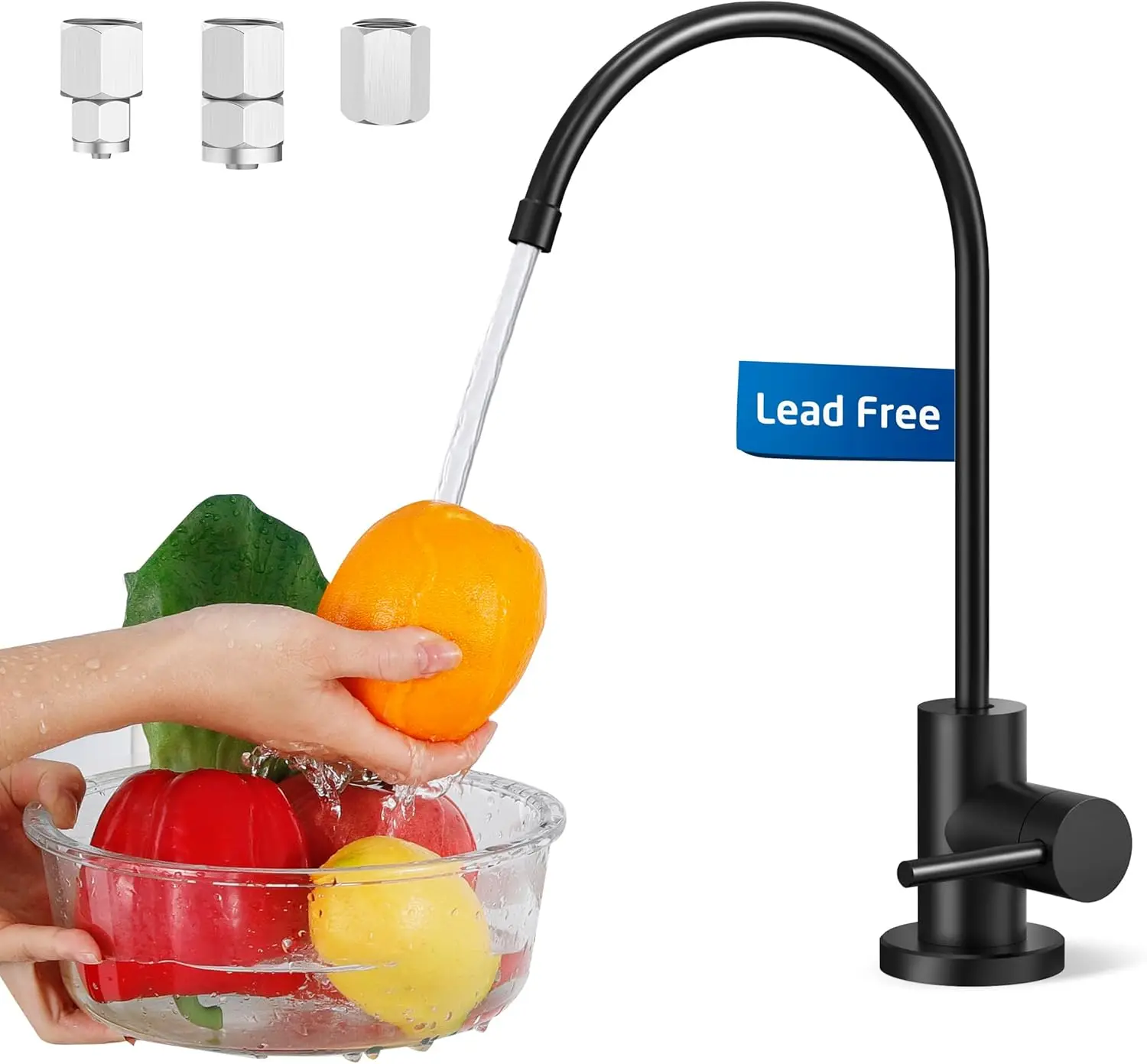 

Lead-Free Stainless Steel RO Water Faucet for Kitchen Sink, Reverse Osmosis Filter System, Black