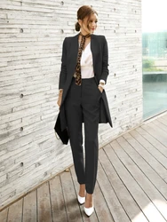 Korean 2 Piece Suits Office Women Lady Temperament Formal Belt Coat Jacket Outwear Blazer Commute Trousers Pants Slim Set Outfit